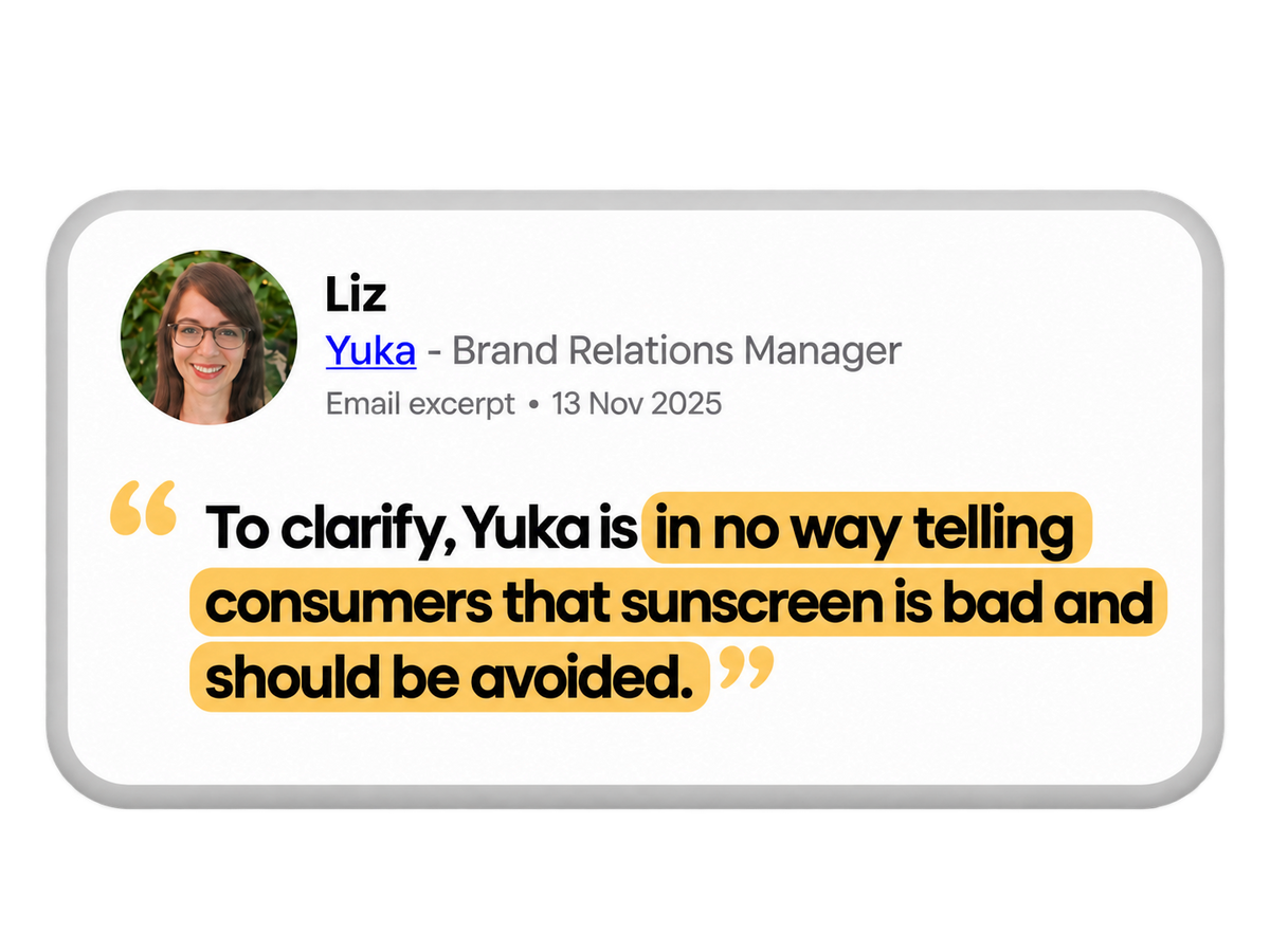 Yuka Gave Our Sunscreen 0/100. Here’s Why We Think That’s Dangerous.
