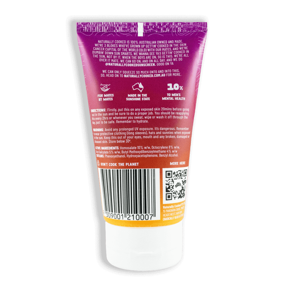 150mL of Naturally Cooked SPF50+ Sunscreen